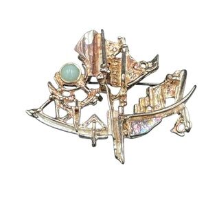 Juhls 1960s Modernist Sterling Silver Brooch Norwegian Gallery